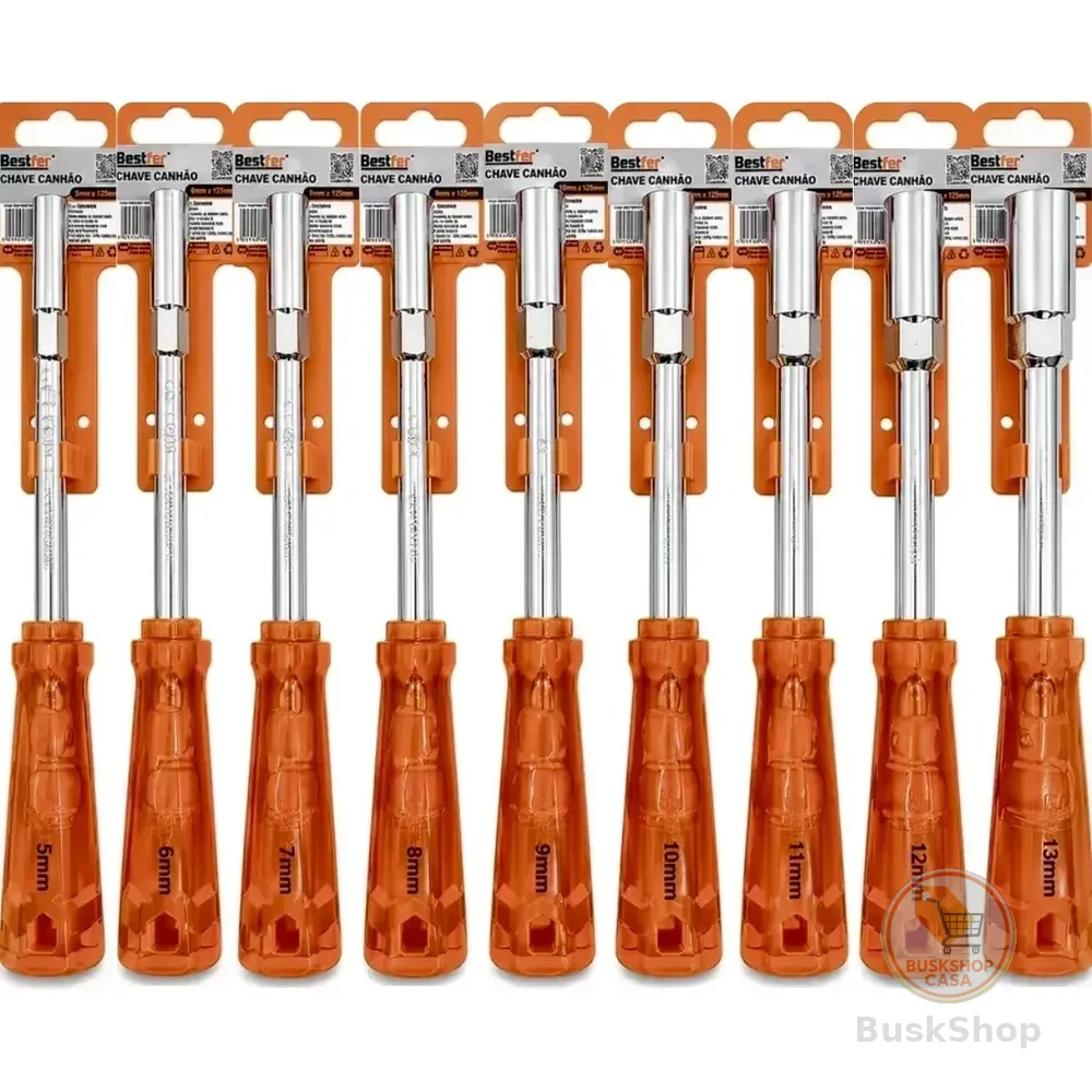 Jogo Chave Canhão Kit 9 Peças 5 A 13 Mm Alta Qualidade Laranja