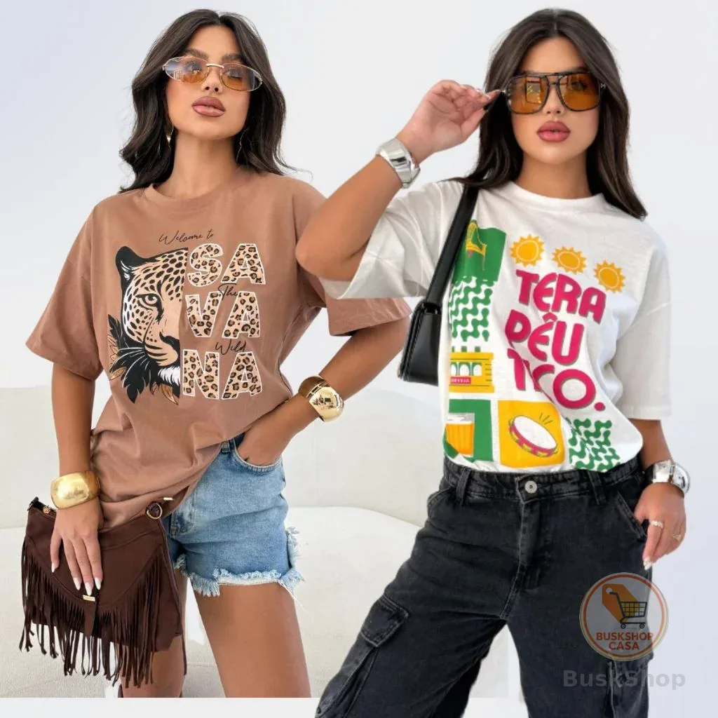 Max Blusão Oversized Feminina Diversas Estampas Tecido 100% Algodão StreetWear Moda Urbana