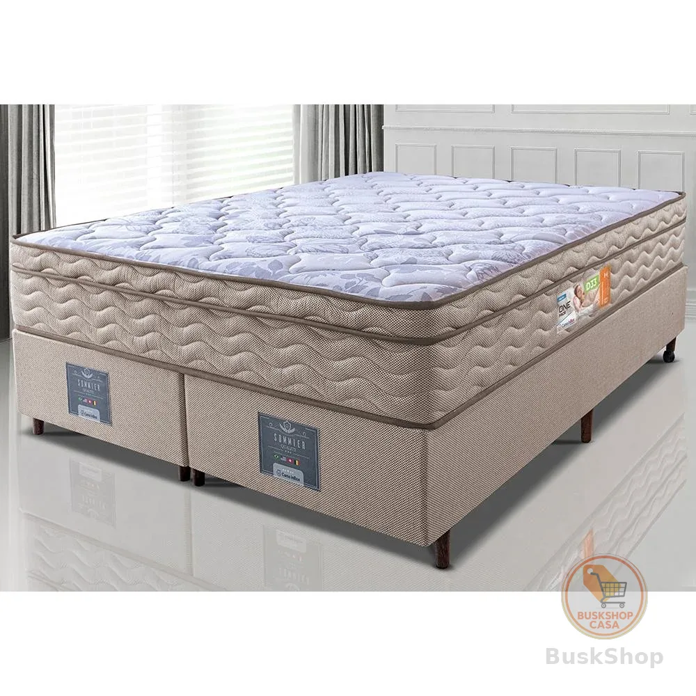 Cama Box King Colchão OrtoFirm + Box 193x203x67 One Face Espuma D33 Dourado