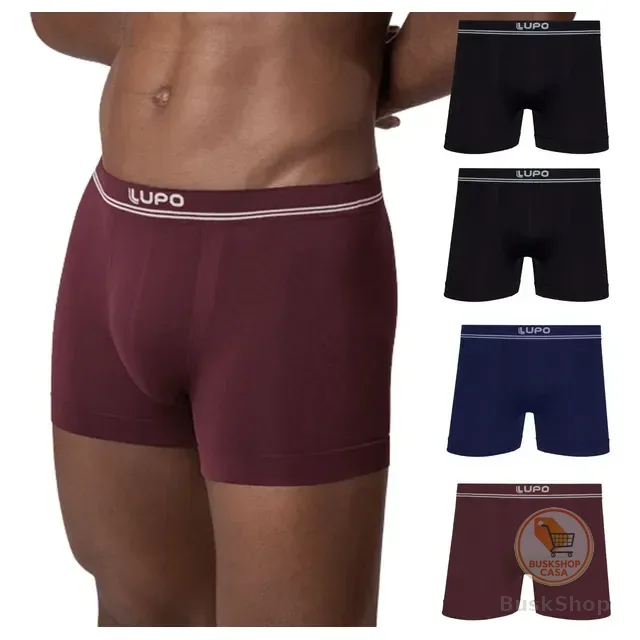 Kit 4 Cuecas Lupo Boxer Poliamida Box Sem Costura Original