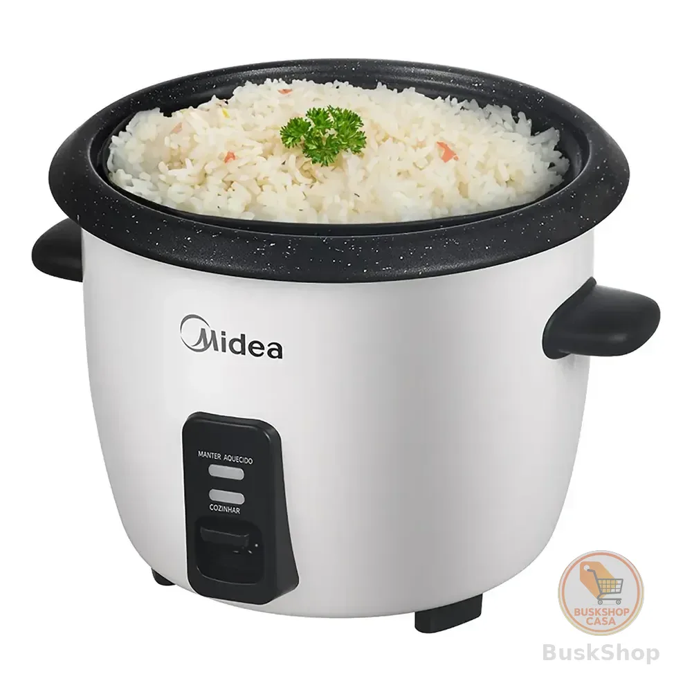 Panela De Arroz Elétrica Midea 7 Xícaras Cozimento Á Vapor Com Tampa De Vidro Branco 127v 60hz
