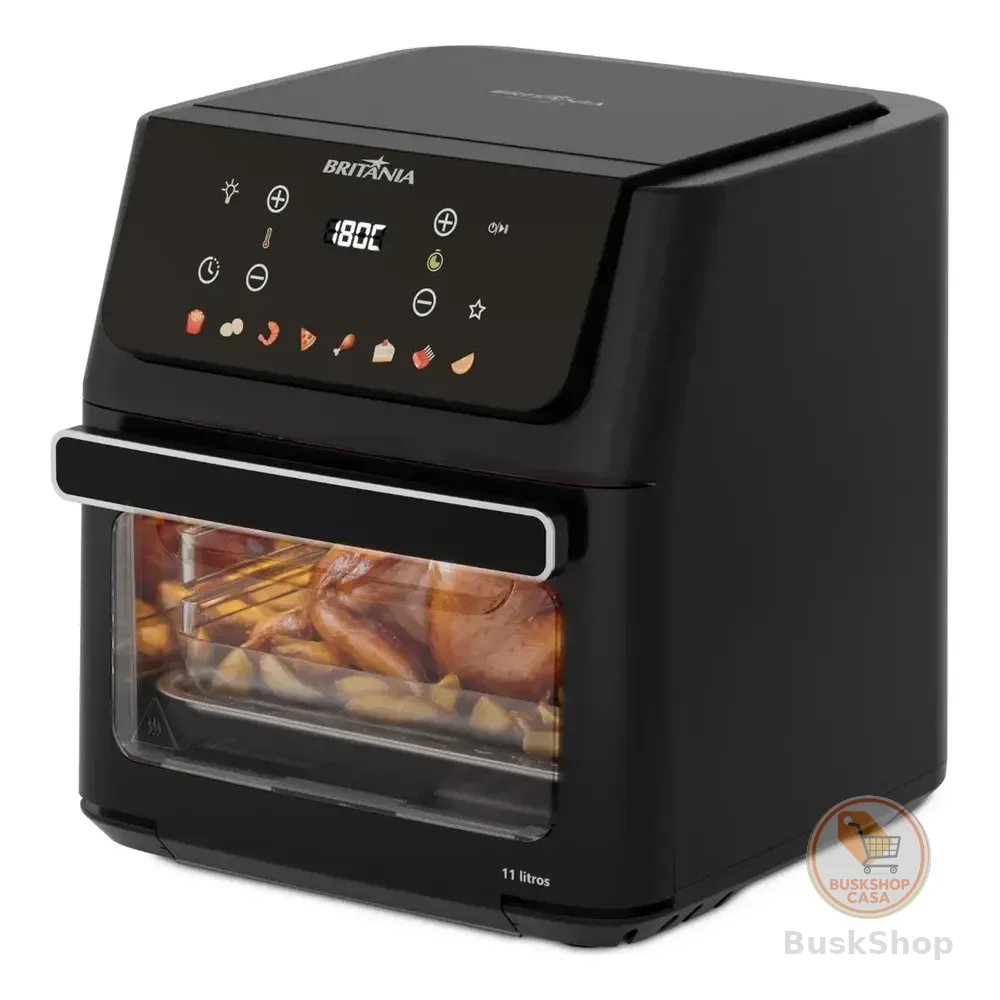 Fritadeira Air Fryer Oven Britânia 11 Litros 8 Funções 1800w Baf11a Preto 127v