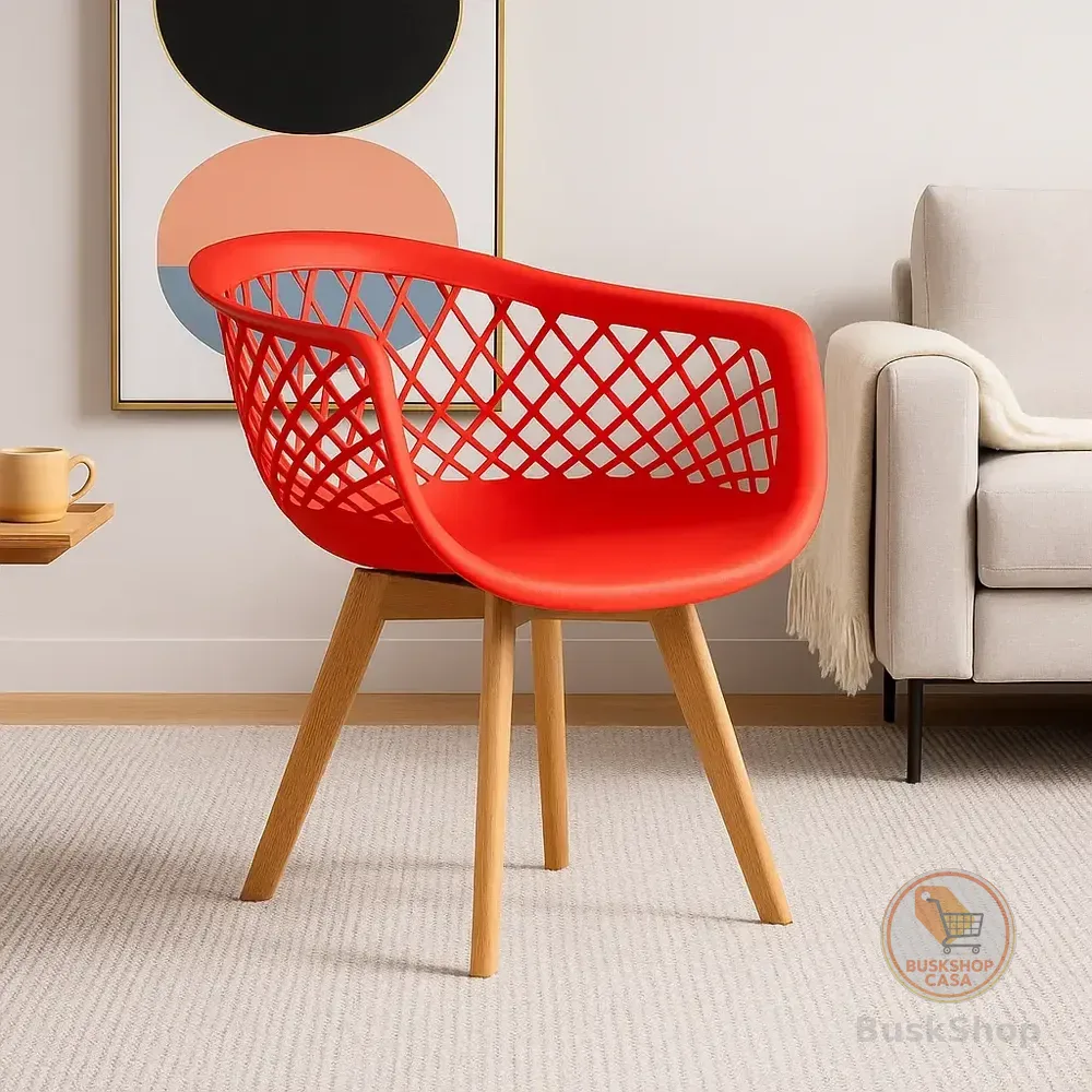 Cadeira De Jantar Web Pé Wood Lindos Modelo Estrutura Da Cadeira Madeira Assento Vermelho