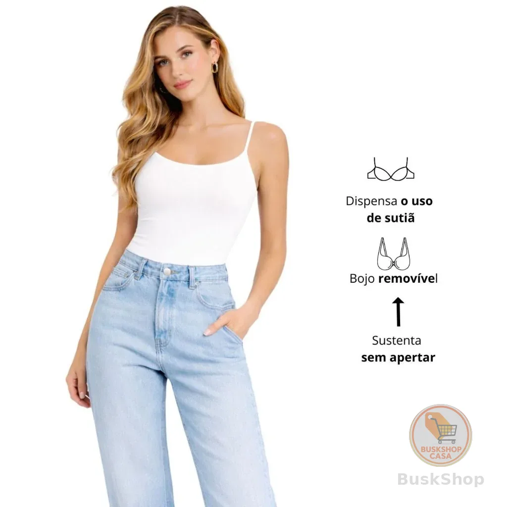 Regata Feminina Blusa Alça fina Poliamida Premium Fitness Casual com Bojo Removível