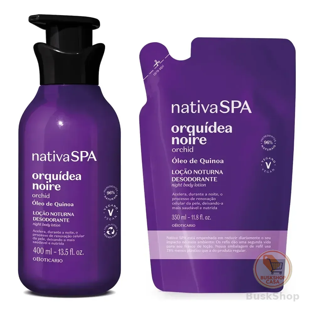 Nativa Spa Kit Orquidea Noire Loção Corporal 400ml Com Refil 350ml