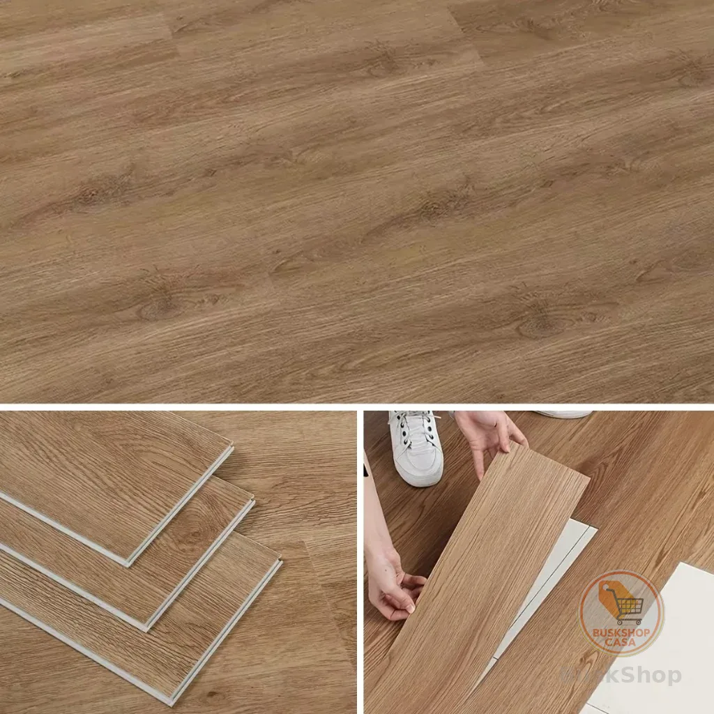 Piso Vinílico Autocolante Cor: Madeira Placa Adesiva Régua Madeira Cx 5m² Cores Variações