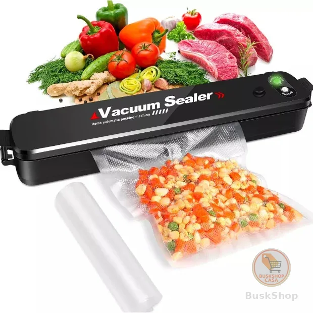 Máquina Seladora Embalagem A Vácuo Portátil Alimentos 110V Elétrica Embala Conservação + 10 Sacos