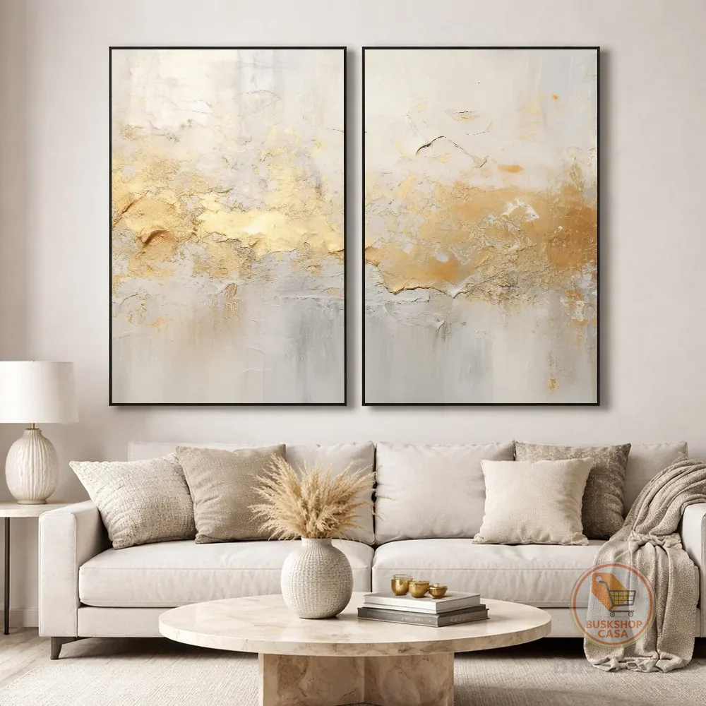 Quadro De Decoração  2 Telas Arte Abstratas Para Sala Quarto Escritorio
