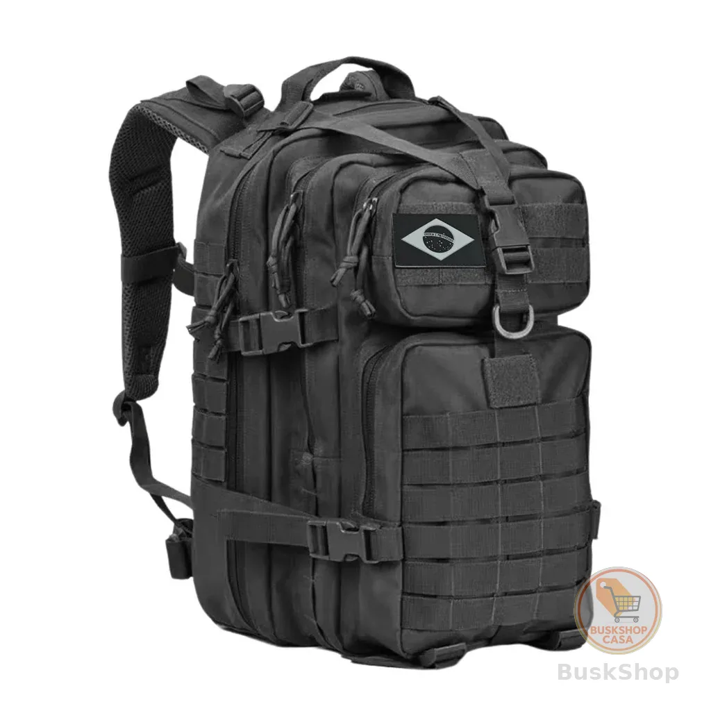Mochila Militar Tática Impermeável 50 Litros Grande Reforçada com Brinde Bandeira