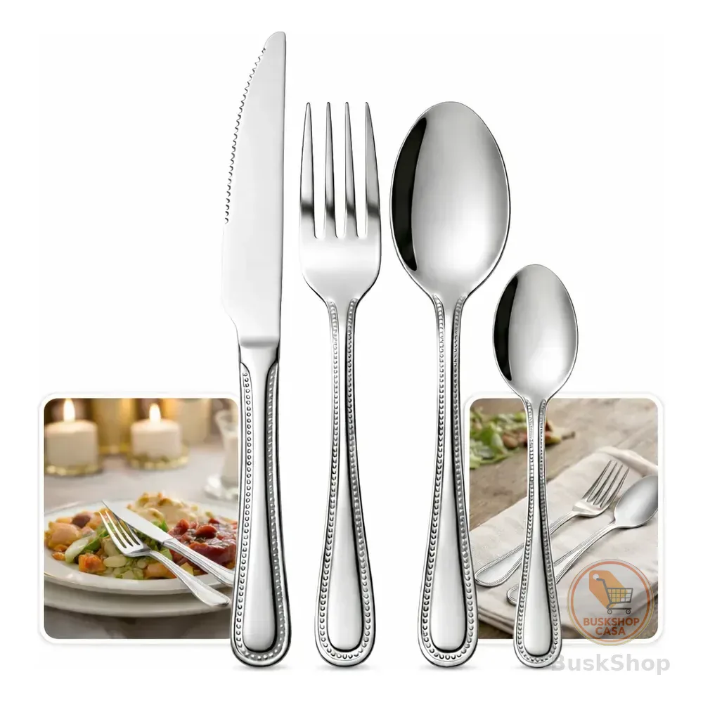 Jogo De Talher 48 Garfos Colheres E Facas Aço Inox Premium Inox - 48 Peças