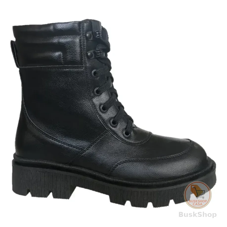 Bota Coturno Montaria Mooncity Preto Feminina 72241 Preto Liso 36 Br
