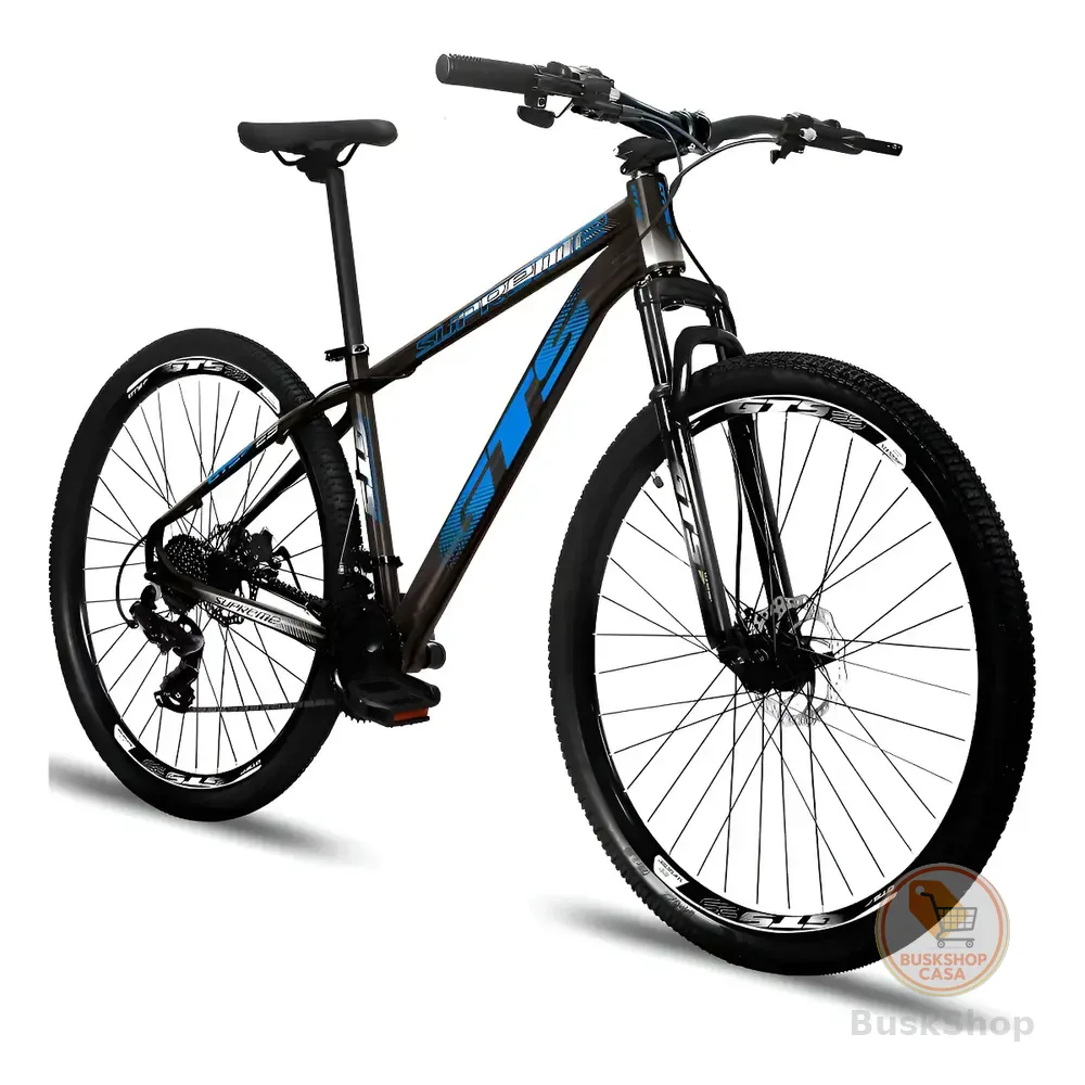 Bicicleta Aro 29 Gts Supreme Quadro Aluminio 24v Freio Disco Cor Preto/azul Tamanho Do Quadro 21