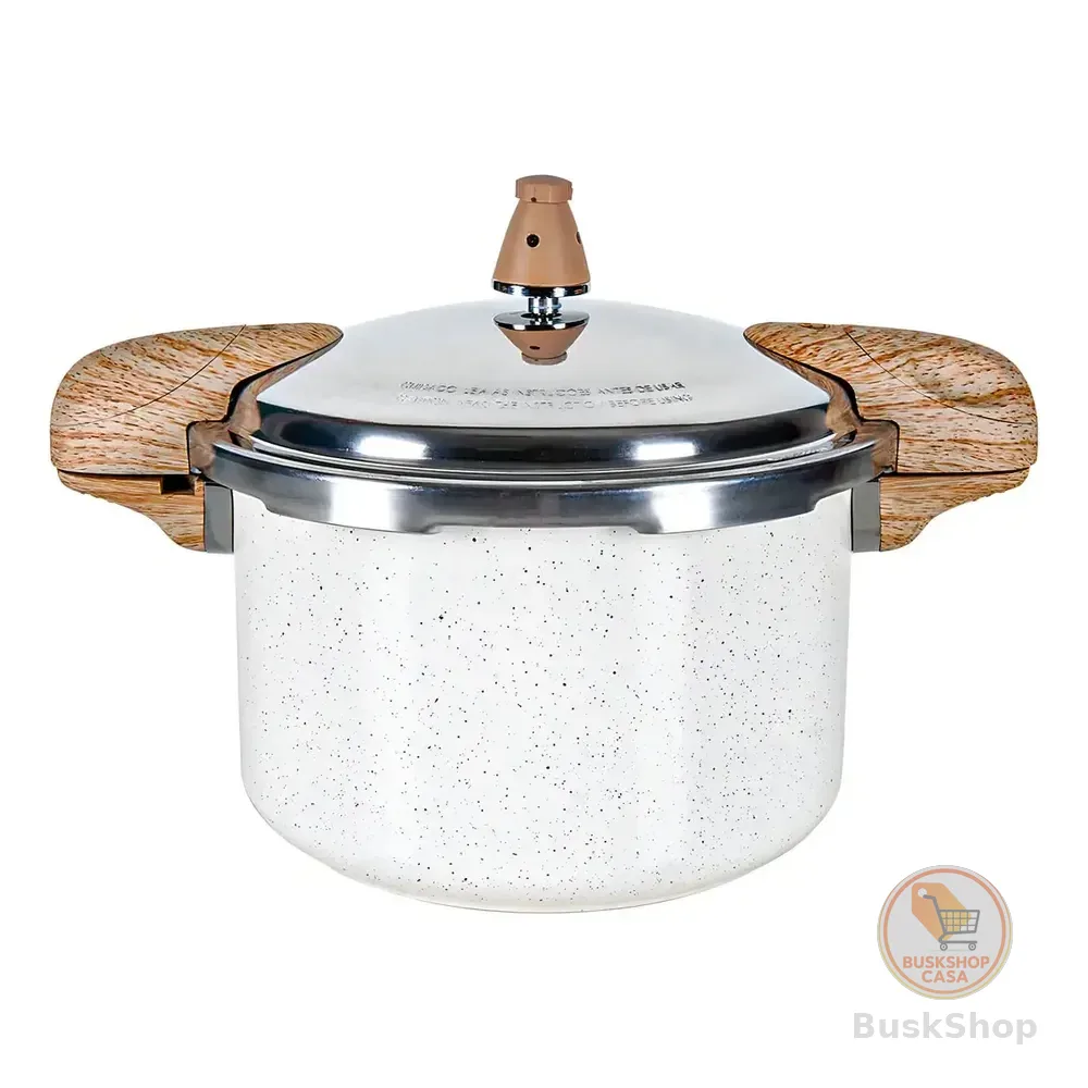 Panela De Pressão Brinox Vanilla 5,4l Indução Ceramic Life C Creme