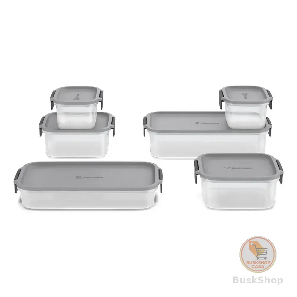 Electrolux Kit 6 Potes Herméticos De Plástico Cinza, 5,8l, Safelock, Empilhável E Modular