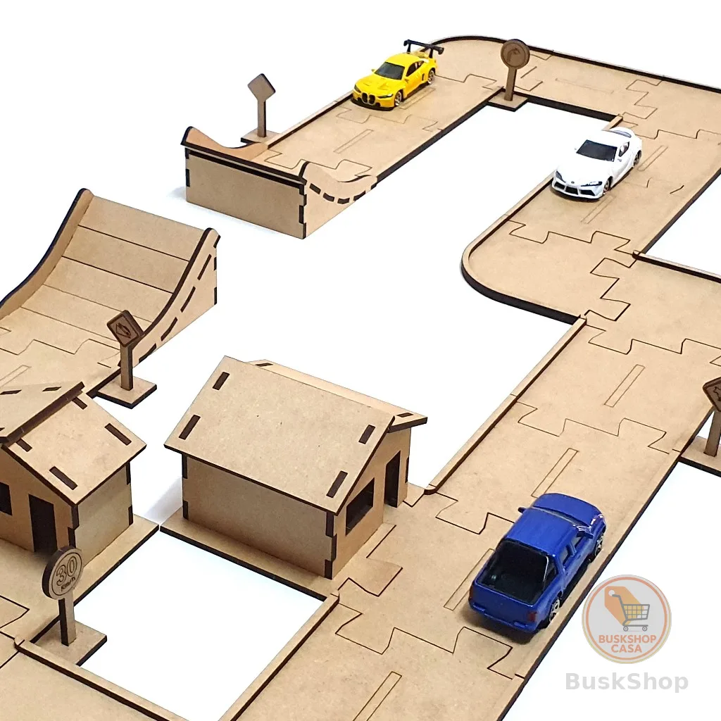 Pistas para carrinho com peças interconectáveis (Lego) (Quebra cabeça) (Hot Wheels) (TriniToy)