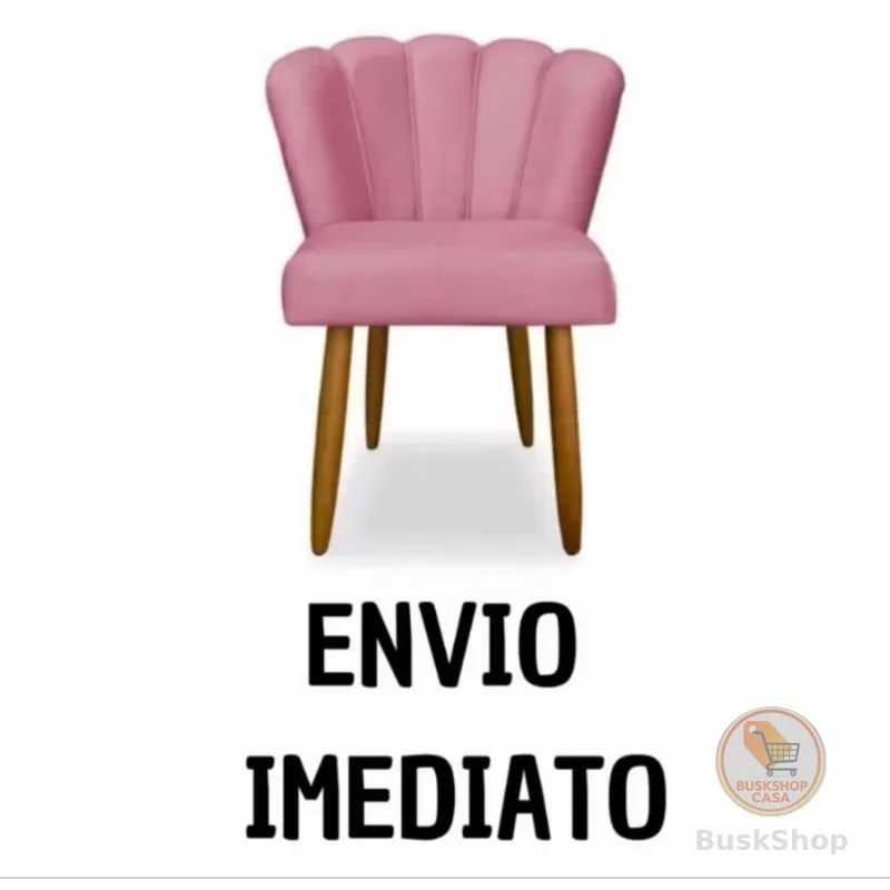 Poltrona petala salao de beleza penteadeira manicure veludo rosa
