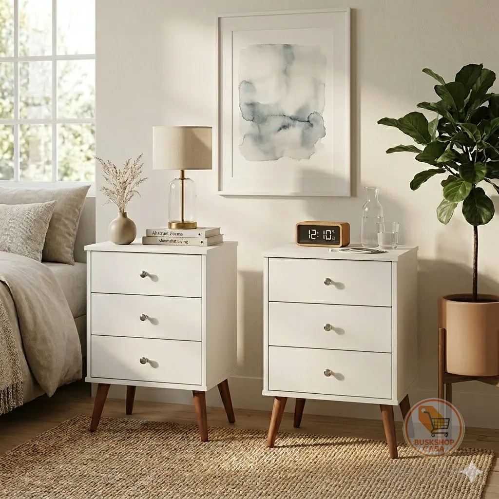 O MAIS VENDIDO Jogo 2 Mesas Cabeceira Mesinhas Quarto  Decoração Moderna Lateral Cama Organizadora MIX