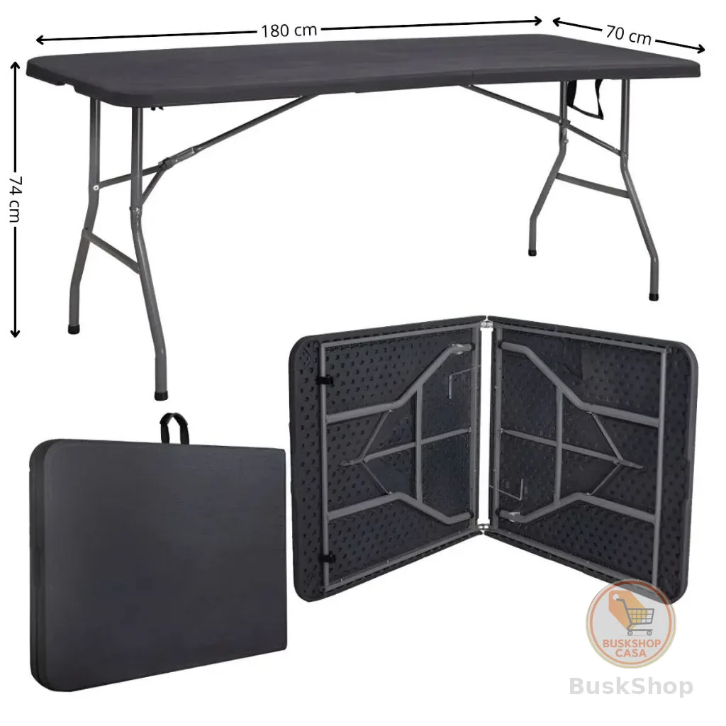 Mesa Dobrável Alumínio 180cm 90cm ou 60cm Maleta Acampamento Churrasco Leve E Reforçada Com Alça