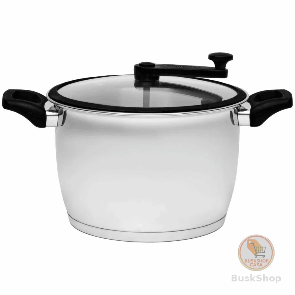 Pipoqueira Tramontina Allegra Em Aço Inox e Tampa de Vidro 22 cm 5.6L 62658220