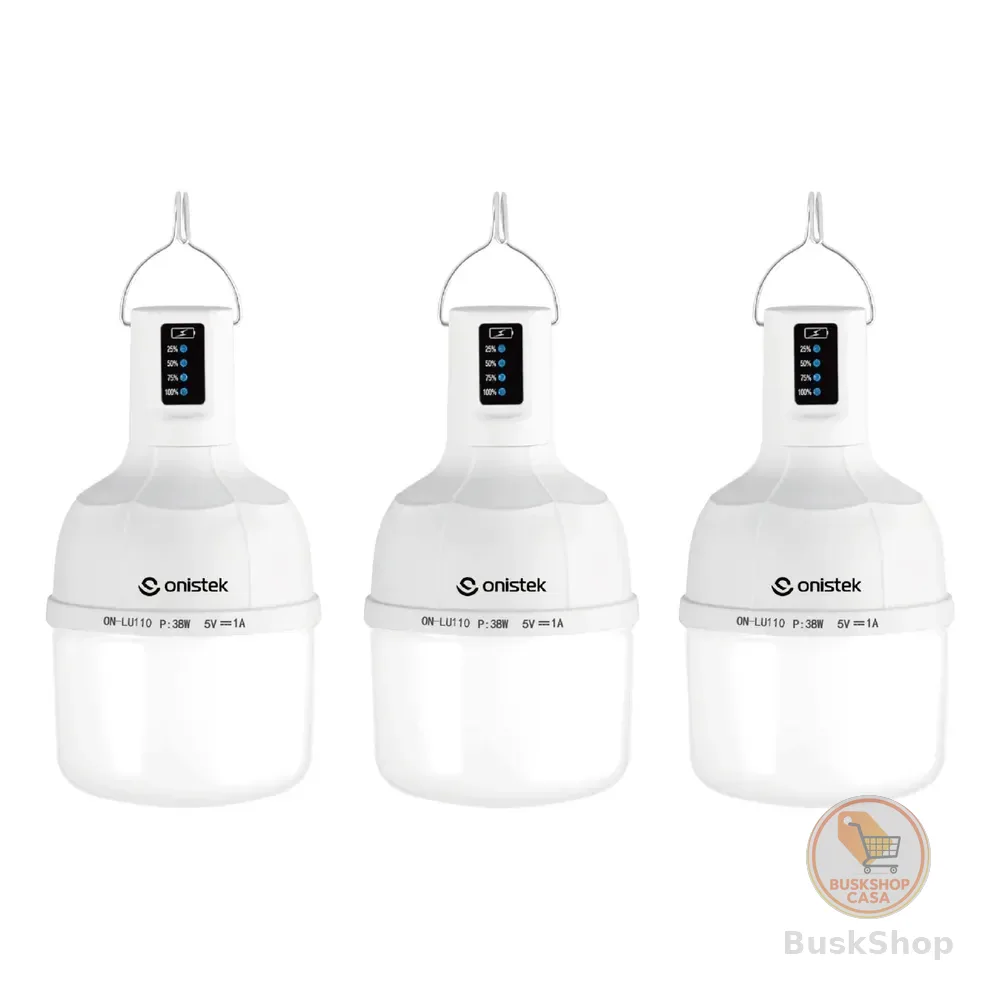 Kit3 Lâmpada De Led Recarregável Usb Acampamento Pesca Bulbo Branco-3pcs 127/220v