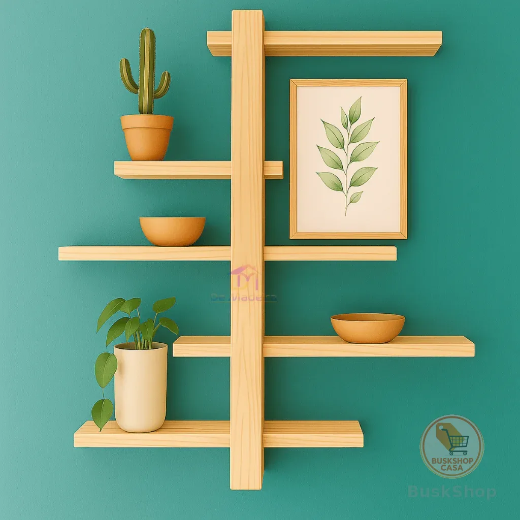 Prateleira Nicho C/5 Andar Rack Decorativa Madeira Maciça Plantas Sala, Quartos e Quintal e Plantas