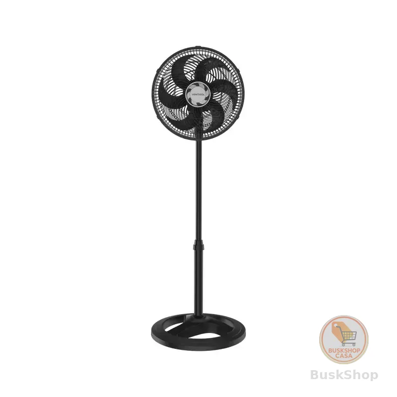 Ventilador Oscilante De Coluna Ventisol 30cm Turbo 6 Pás Preto 30 Cm 60 Hz 127v Plástico