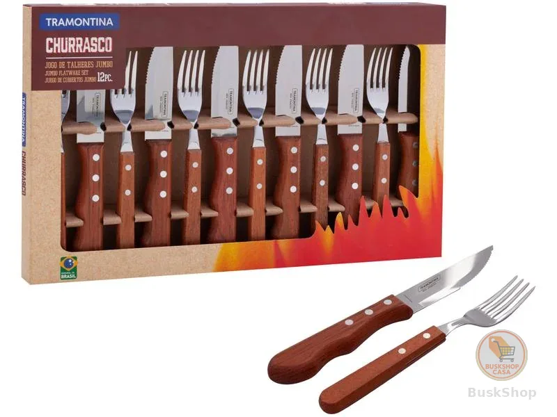 Jogo de Talheres Tramontina Inox para Churrasco Dynamic Jumbo Quantidade 12 Peças