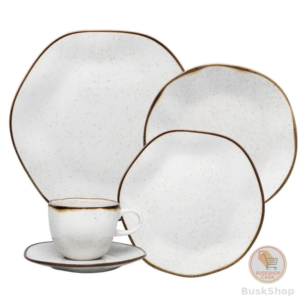 Jogo de Jantar 20 Peças Porcelana Chá Ryo Maresia Oxford