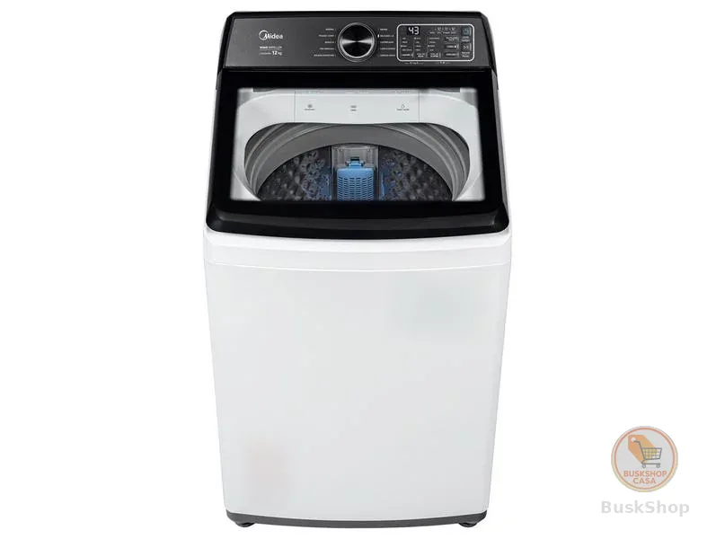 Lavadora de Roupas Midea 12kg 10 Programas de Lavagem Branco Wave Impeller MAV04W120/WKBR05