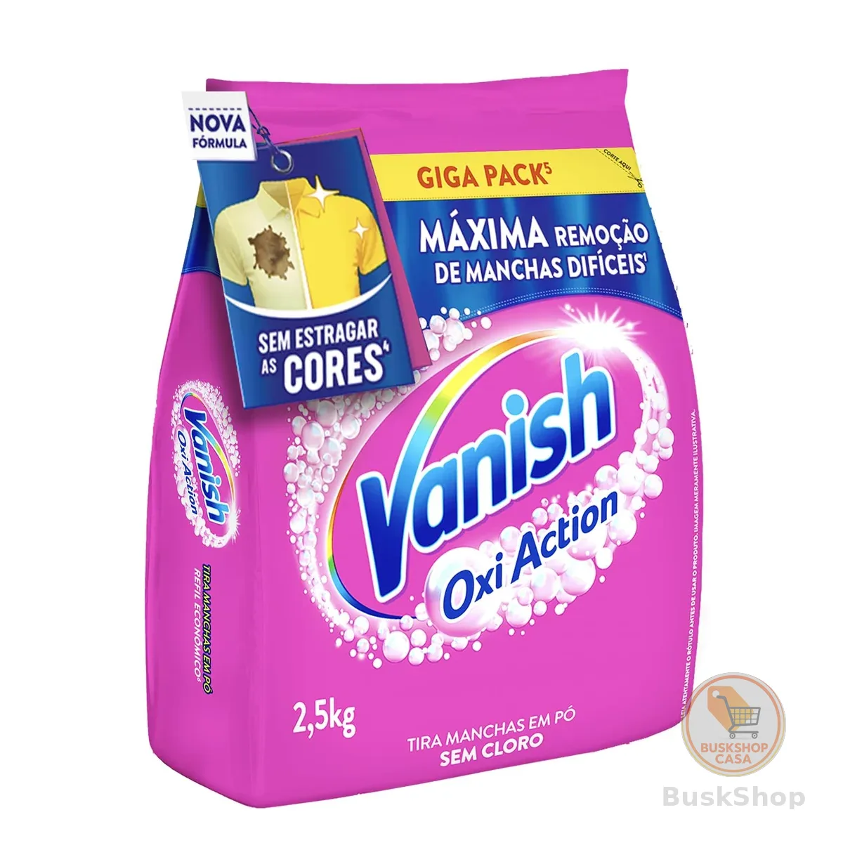Vanish Tira Manchas Em Pó, Multi Power Oxi Action, para Roupas Coloridas Refil 2,5Kg