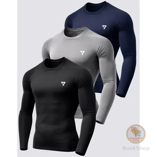 Kit 3 Camisetas Térmicas Masculina Segunda Pele Camisa Uv50-