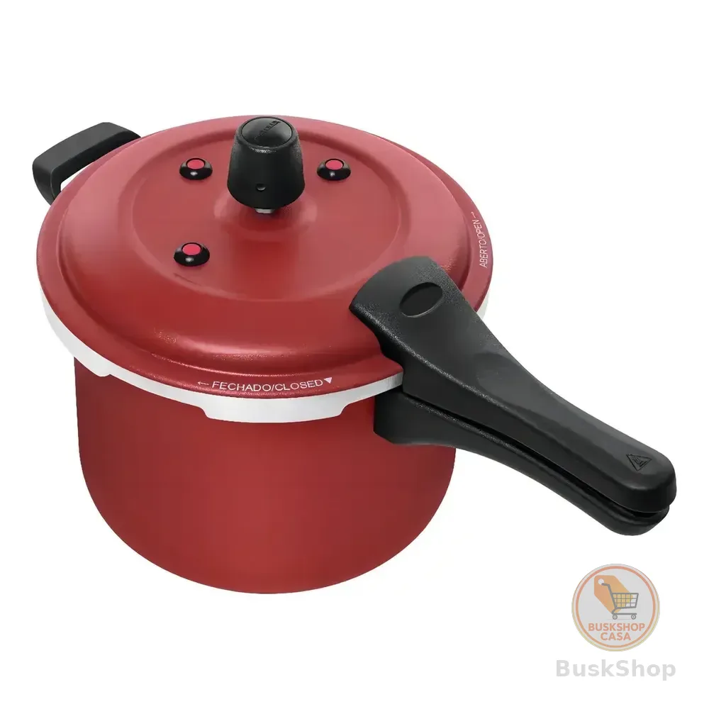 Panela De Pressão Antiaderente 5l Patolux Fecho Externo Alumínio Vermelha Vermelho