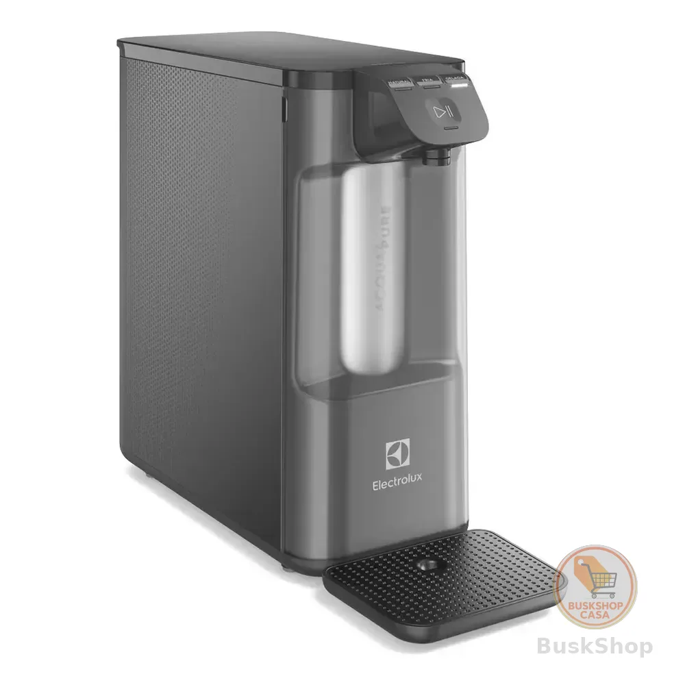 Purificador De Água Gelada Fria E Natural Eletrônico Placa Compacto Electrolux Pe12g Com Filtro Carvão 6 Meses Ou 3000l Painel Touch Cinza 127/220v