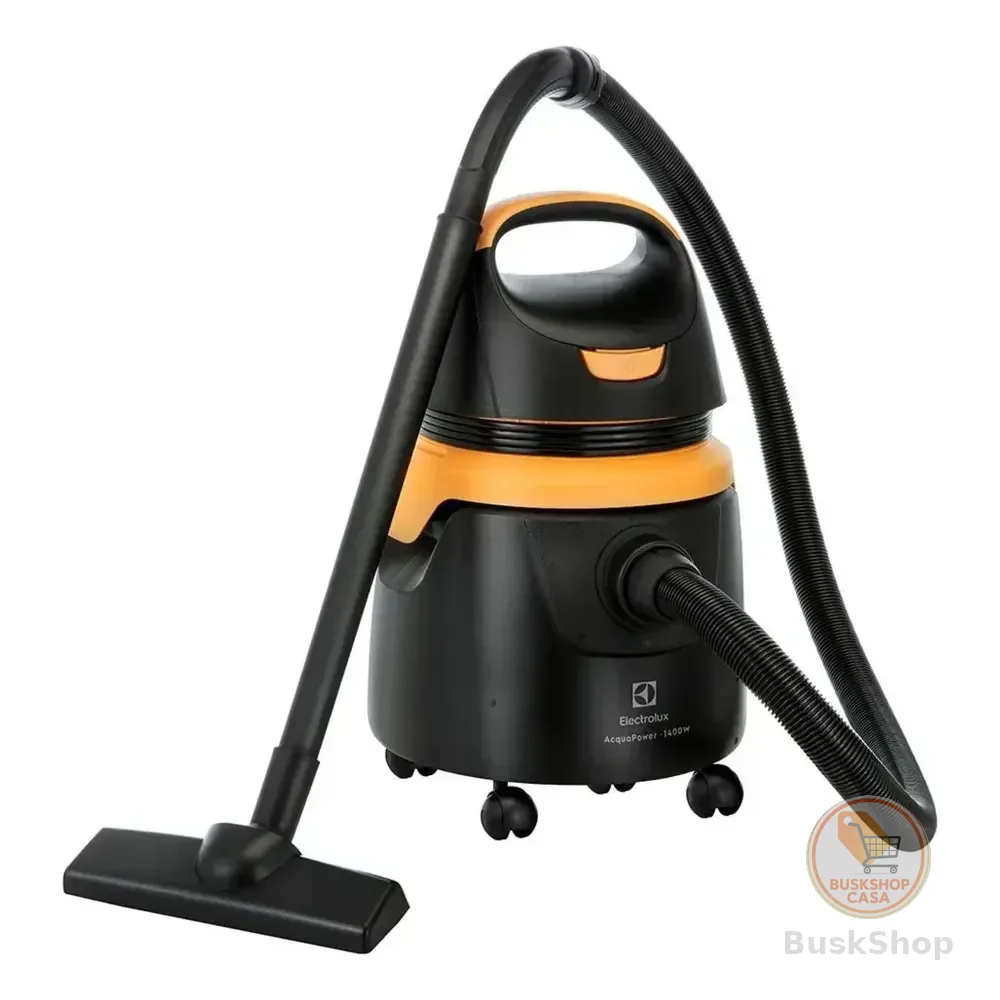 Aspirador De Pó E Água Electrolux 1400w 18 Litros 6,2 Raio De Ação Compacto Potente Função Sopro Protetor Térmico Aqp20 Preto/laranja 127v