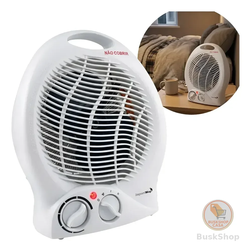 Aquecedor Portátil Elétrico Ar Ambiente Ventilador 220v Branco 220v