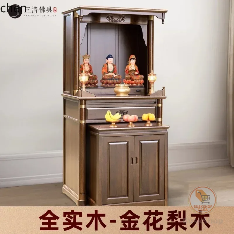 Mesa de ofertas em madeira maciça r5.20, pequena plataforma de tributo para o lar do Deus, mesa de ofertas para Guanyin