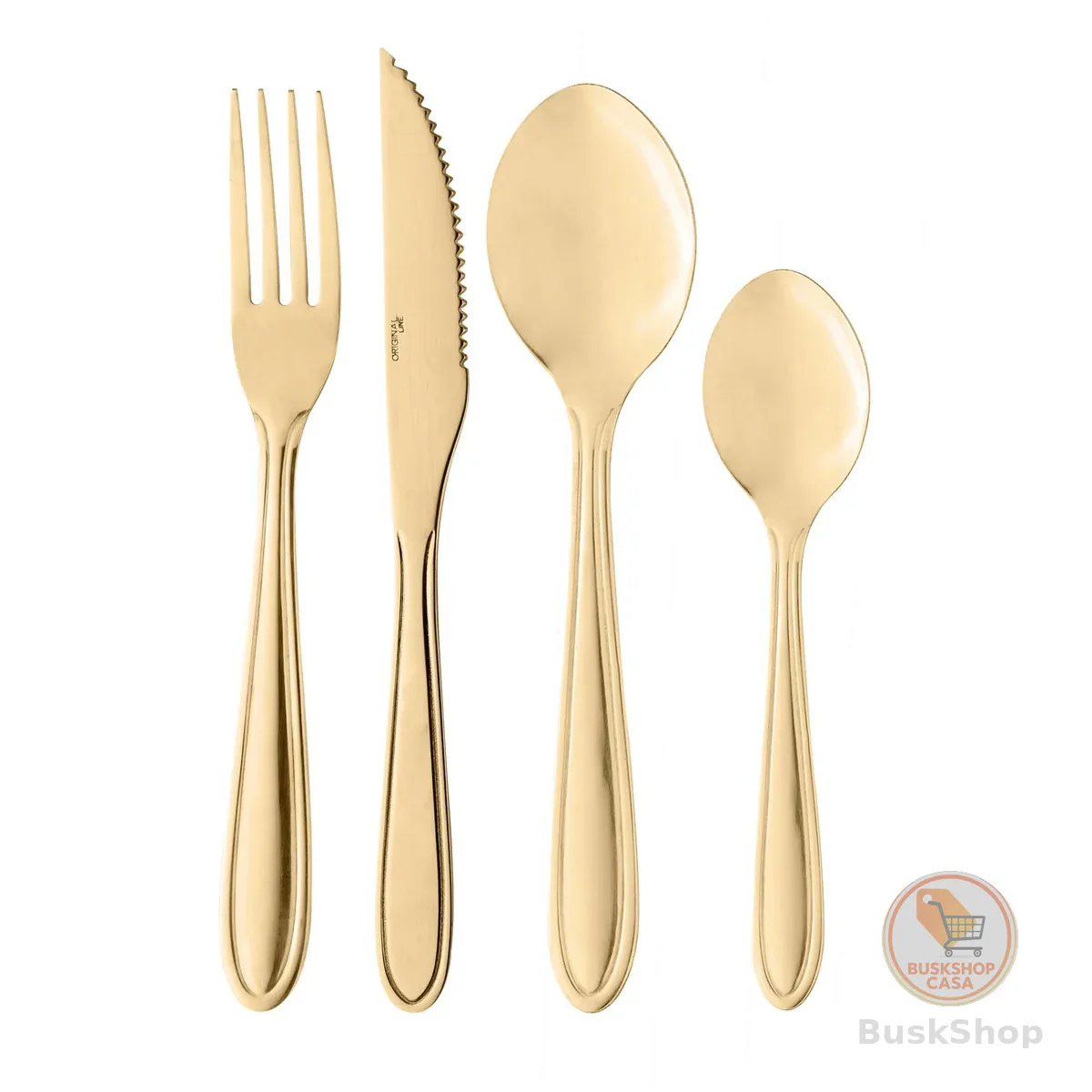 LYOR - Faqueiro 24 Peças Gastro Dourado Aço Inox