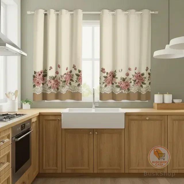 Cortina De Cozinha 2,40 X 1,40 Pra Janela Até 2 Mts Cactos