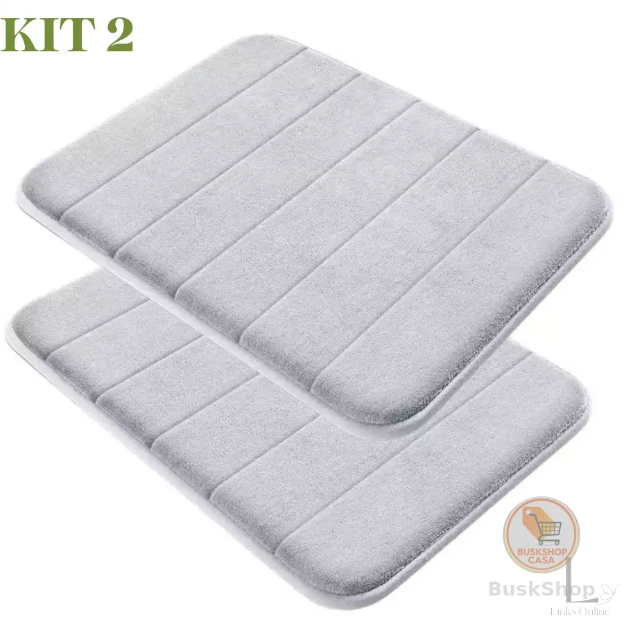 Kit 2  Tapete De Banheiro Soft Macio Secagem Rápida 60x40cm