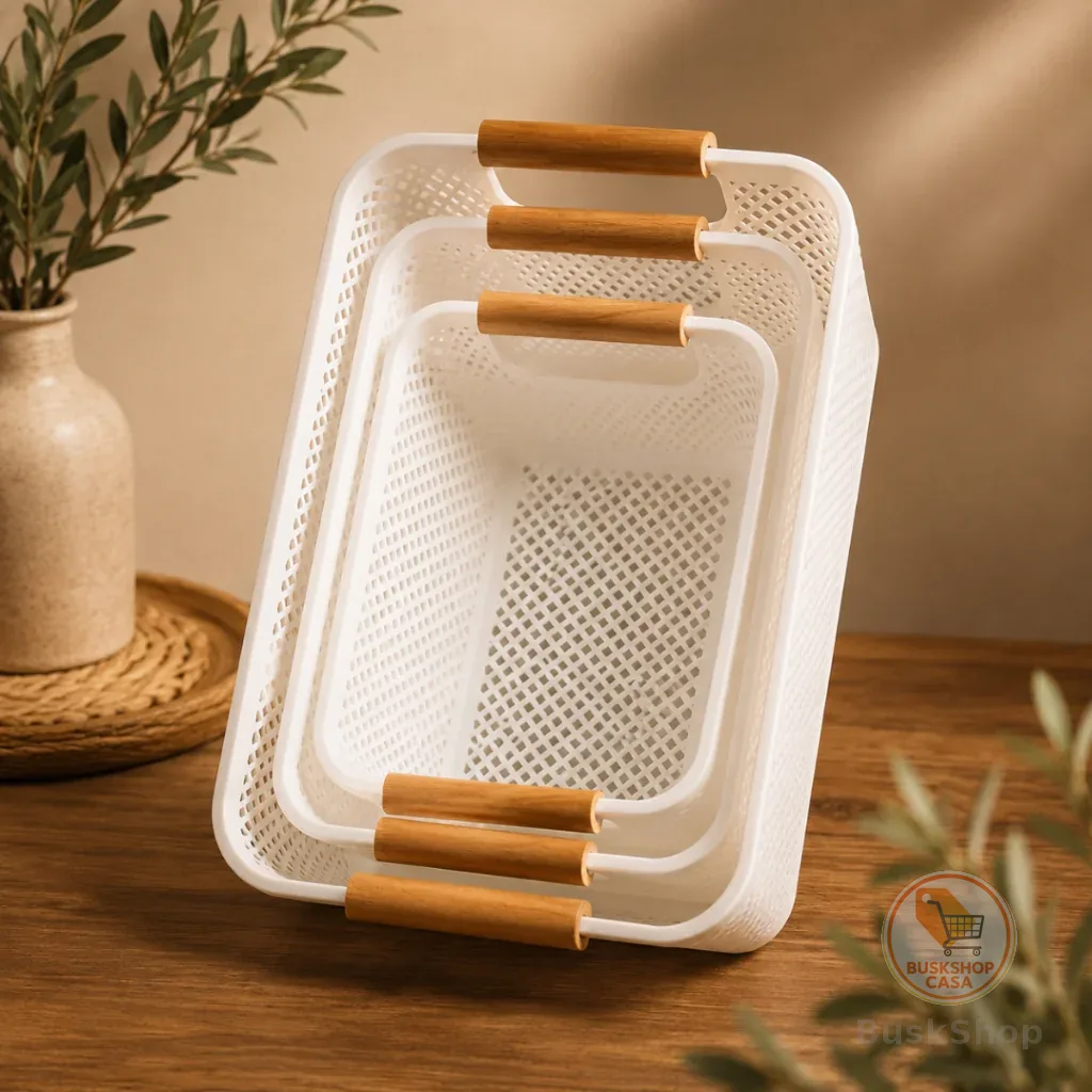 Kit de Organizadores Bambu Multiuso Organize Quarto Sala Cozinha Brinquedos e Armários lavanderia