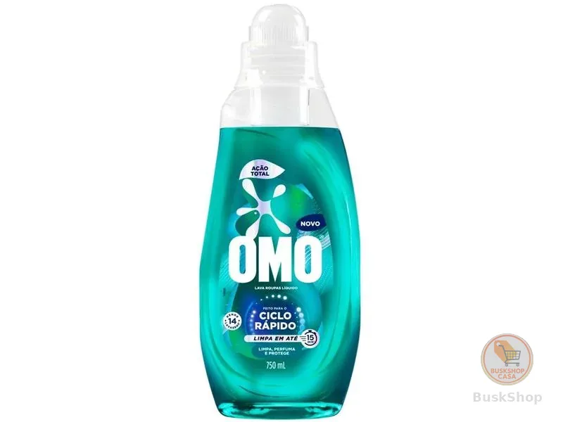 Lava Roupas Líquido Ciclo Rápido OMO Ação Total 750ml