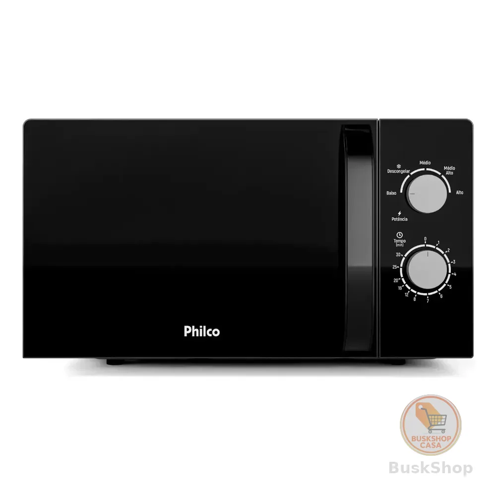 Micro­ondas philco 20l preto mecânico Limpa Fácil pmo23m 220v
