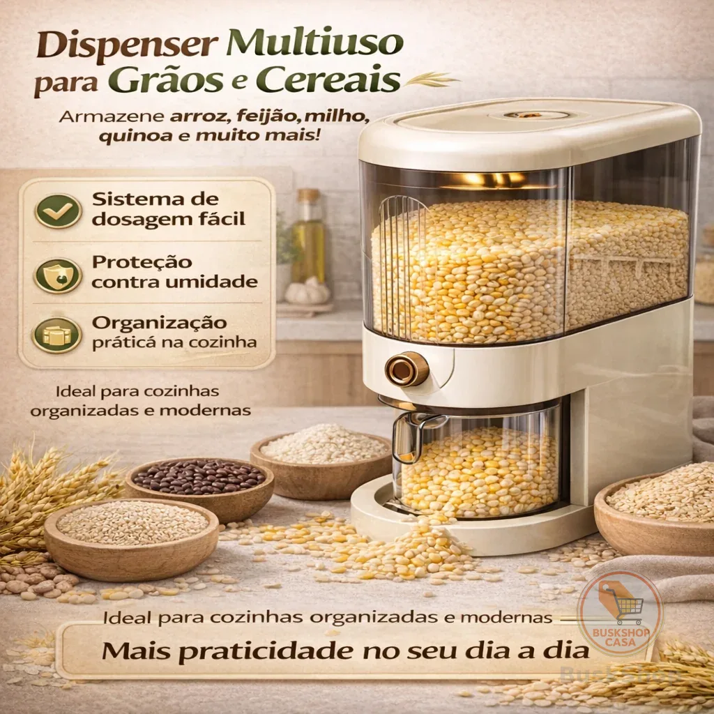 Pote Armazenamento cereais grãos alimentos com dosador medidor