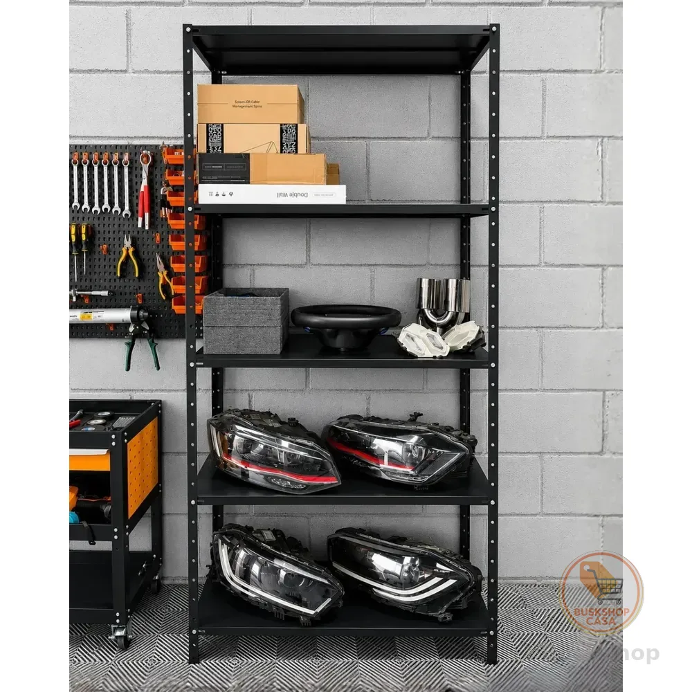 Estante Armário Aço 40cm Multiuso 5 Bandejas Preto Até 150kg Preto