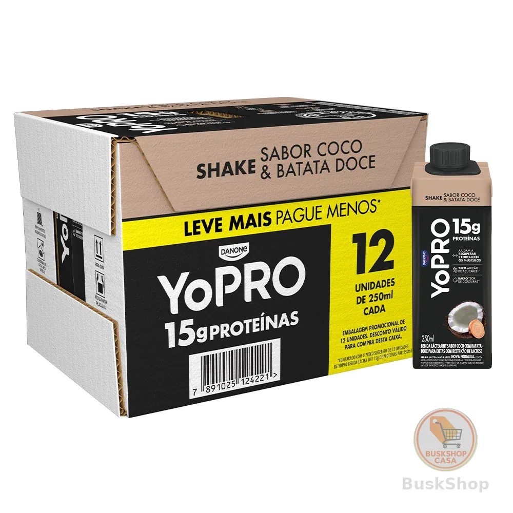 YoPRO Coco com Batata-Doce 15g de proteínas 250ml - 12 unid.