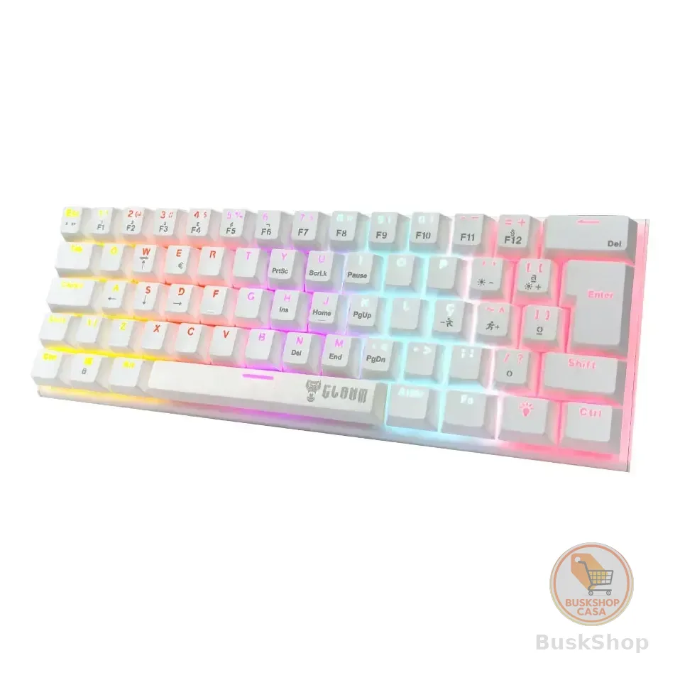 Teclado Gamer Mecânico Clanm Snow Walker Branco Rgb Switch Abnt2