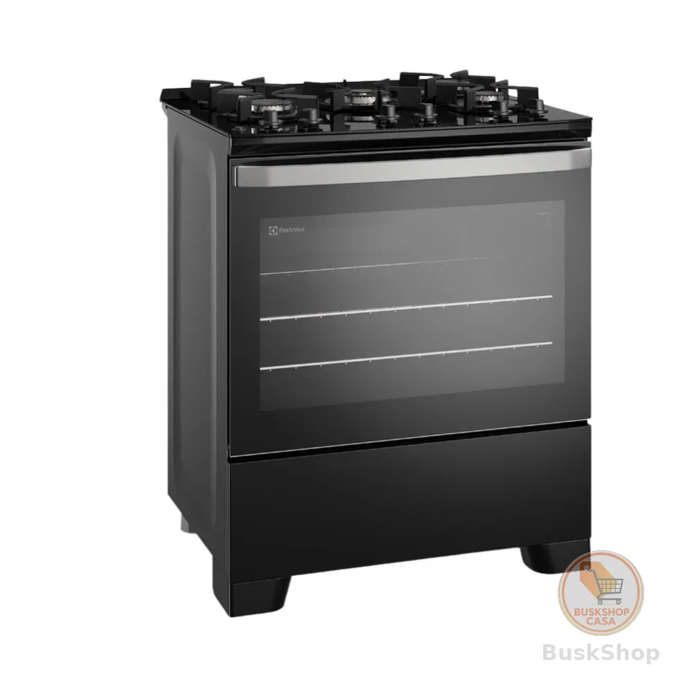 Fogão de Piso 5 Bocas à Gás Electrolux FE5GB Efficient com Mesa de Vidro Preto Bivolt