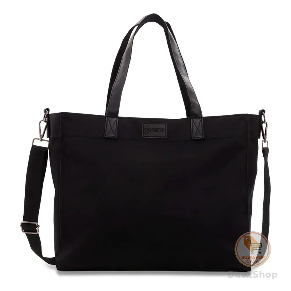 Bolsa Tote Daily Clear Gocase - Leve, Moderna E Minimalista Cor Preto Liso Níquel