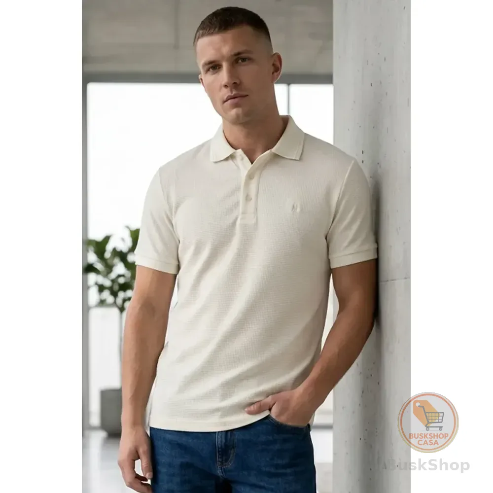Polo Piquet Texturizada Polo Wear Off White Piquet Texturizada M