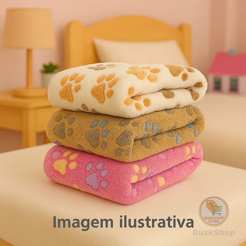 Manta Pet Cobertor Estampado ou Cor Lisa - Cachorro e Gato 1,00x0,90